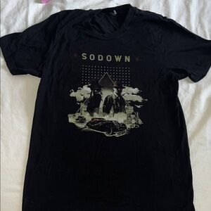 SO DOWN Black Graphic Tee with Urban Design